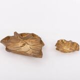 Decorative brass leaf bowl set, Italy