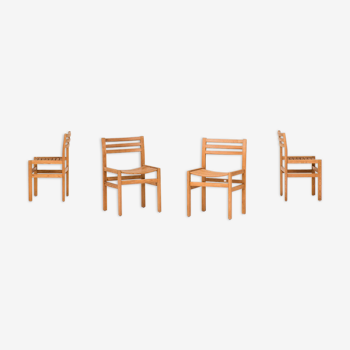 4 pine dining chairs