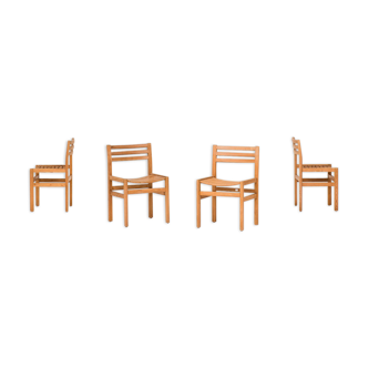 4 pine dining chairs
