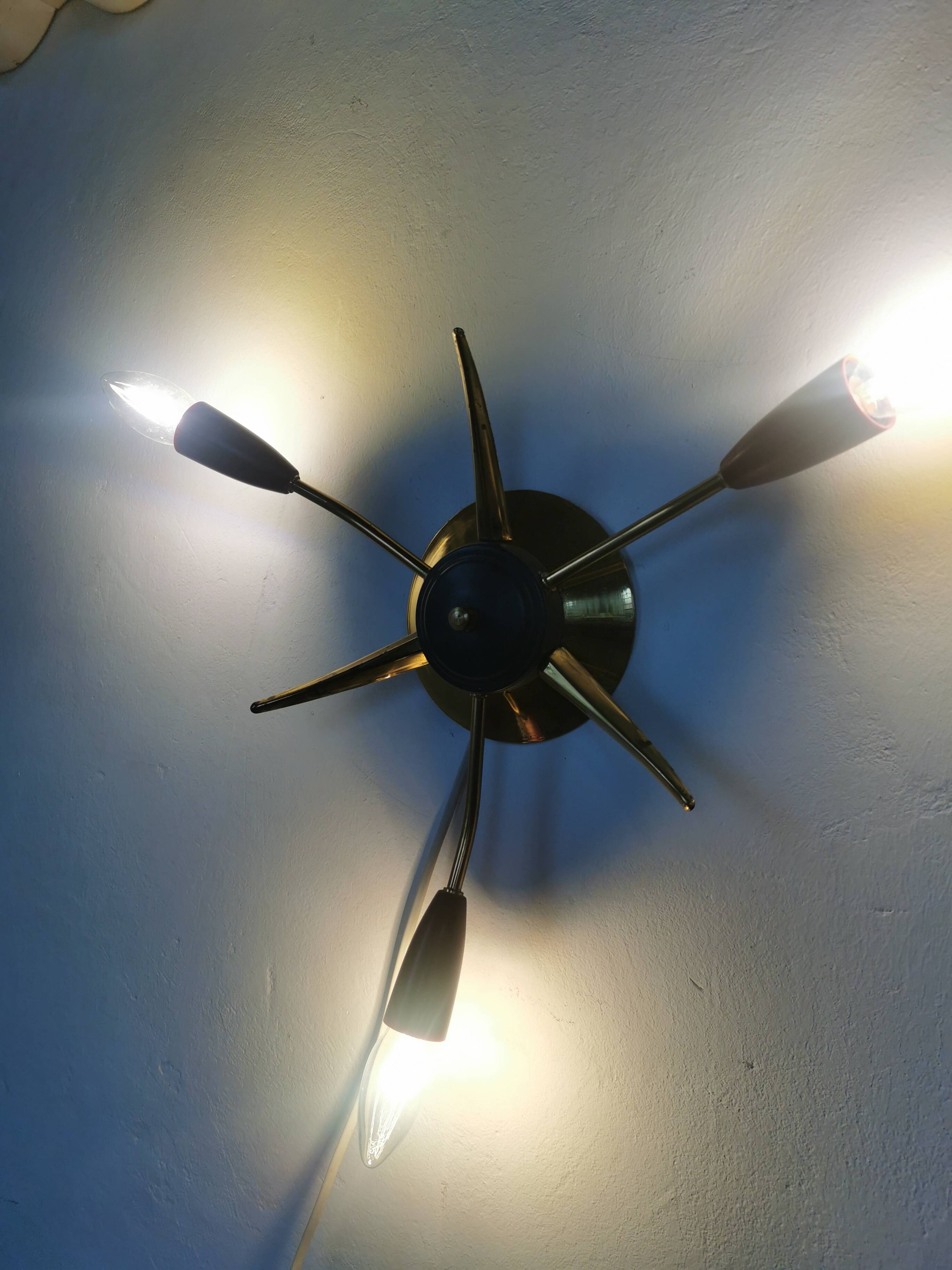 Brass Sputnik ceiling or wall light