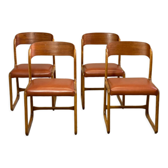 4 Baumann chairs foot sled Vintage 60 70