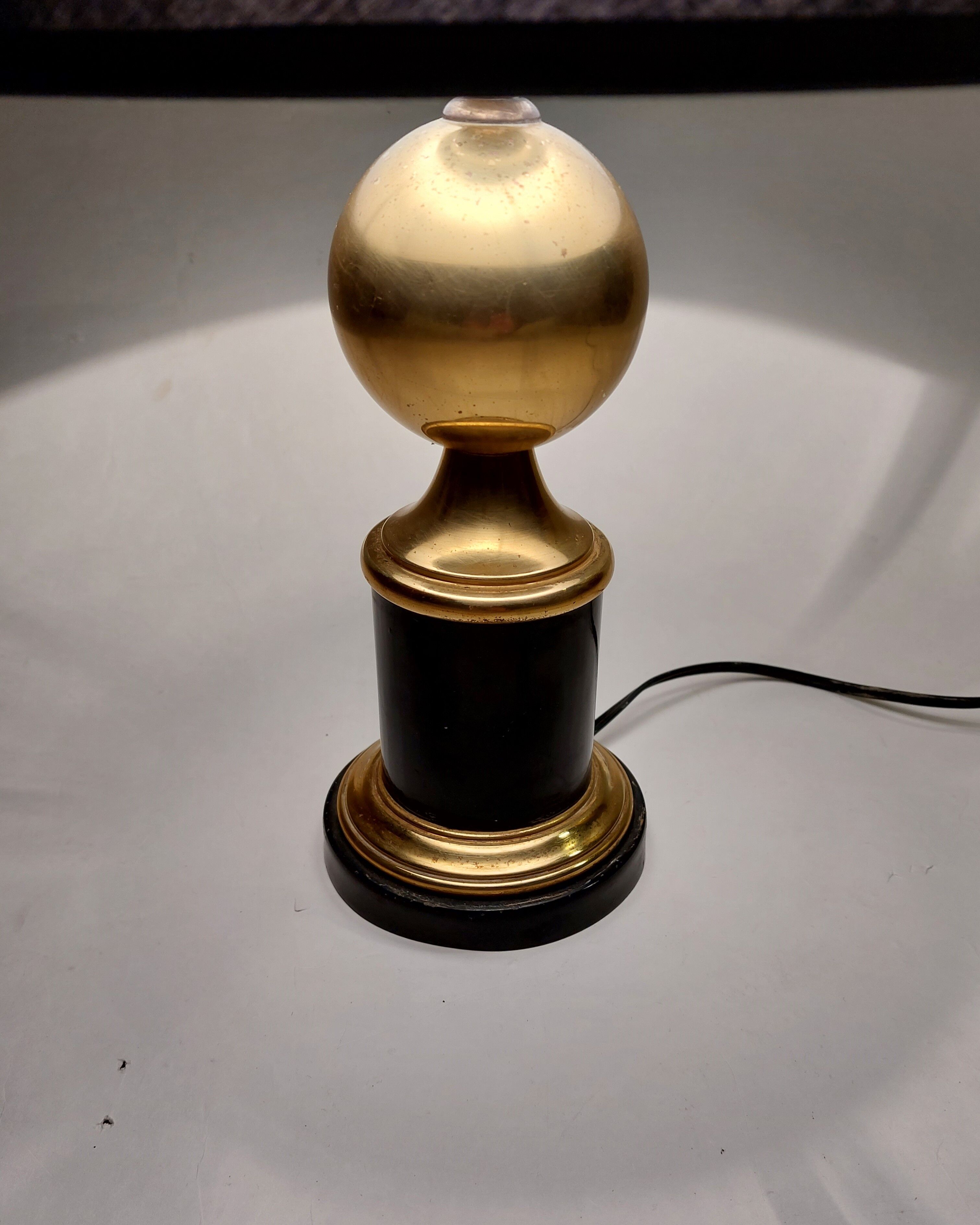Barber lamp black metal and gilded brass 1960.
