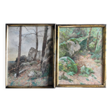 Table 2x Watercolours by Abel Chancel (1847-1917) School of Fontainebleau