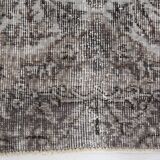 4x7 Gray & Brown Turkish Vintage Rug 114x214Cm SK 4869