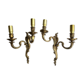 Pair of bronze wall lamps
