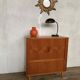 Petite Enfilade vintage à 2 portes coulissantes 1 abattant bar en teck Longueur 88 cm