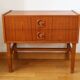 Bedside table, small Scandinavian chest of drawers, 1960, teak.