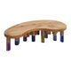 Studio Superego Modern Wood and Multicolor Plexiglass Italian Coffee Table