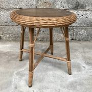 Guerdon vintage children's coffee table in rattan wit old rattan wicker bohemian 1950