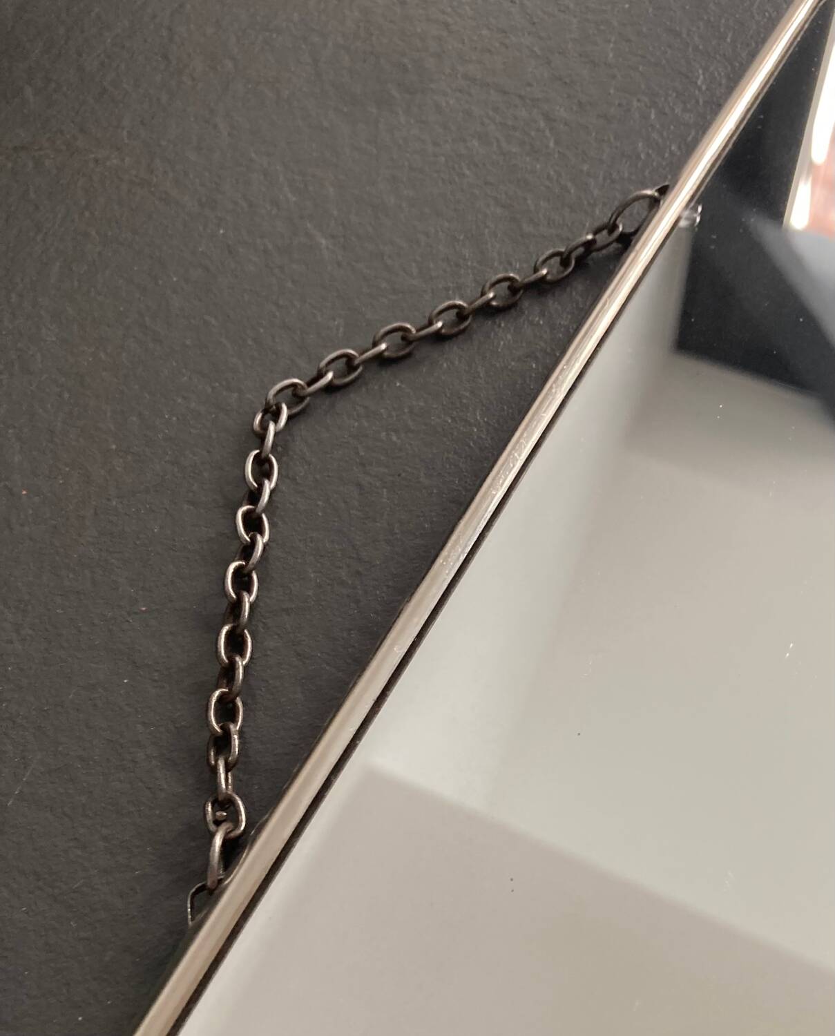 Vintage barber mirror and chain