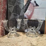 Vintage molded glass candle holders