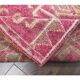 Vintage Pink Geometric Turkish Hand-Knotted Runner 80x361