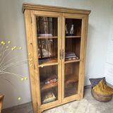 Glass cabinet or display case in pine 1950