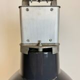 Industrial french dark blue enamel pendant lamp from mazda, 1960s