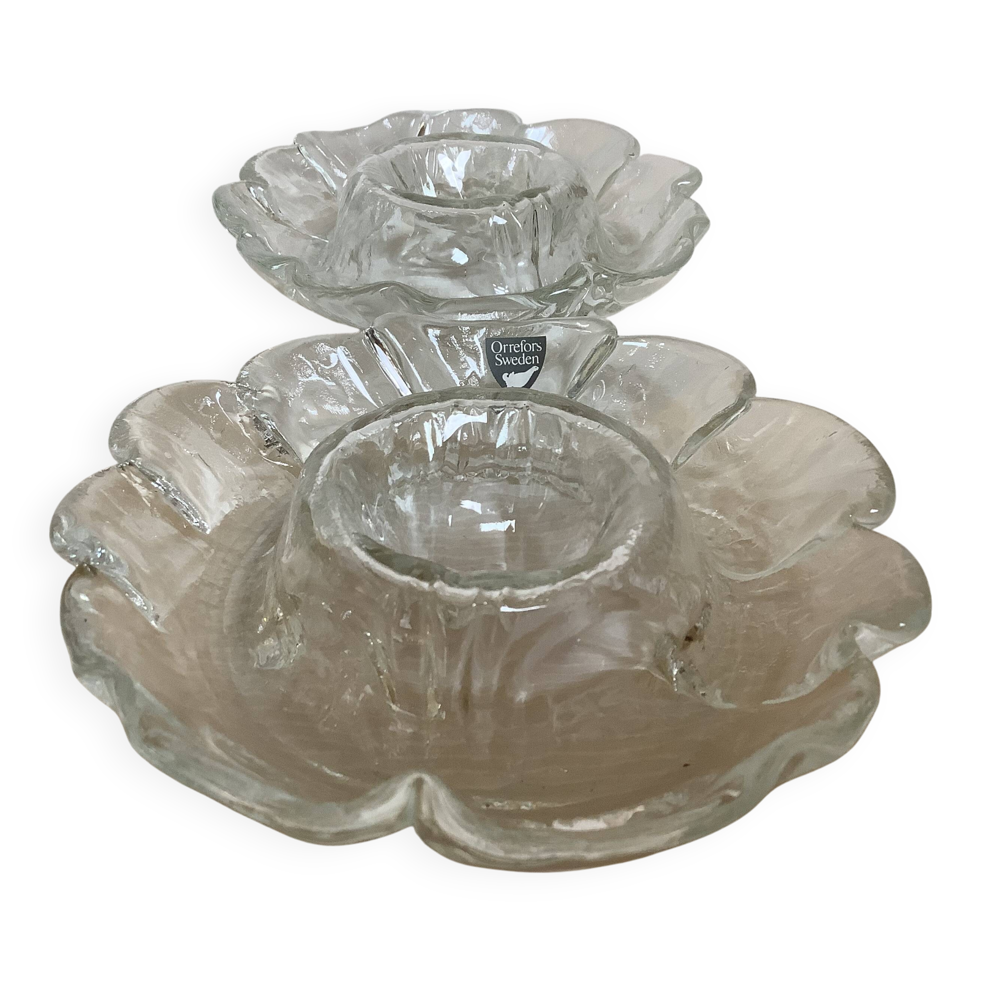 Pair of Scandinavian egg cups orrefors Sweden