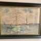 Vintage Oil Painting – Sailboats on the Sea