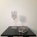 Set of glasses with 90s silver decoration Paola Navone for Egizia