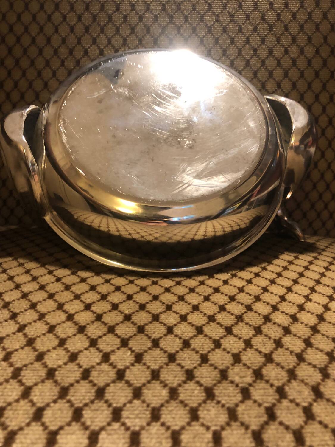 Art deco silver metal dish or bowl