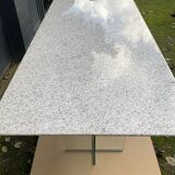 Dining table 70-80s in granite and tempered glass