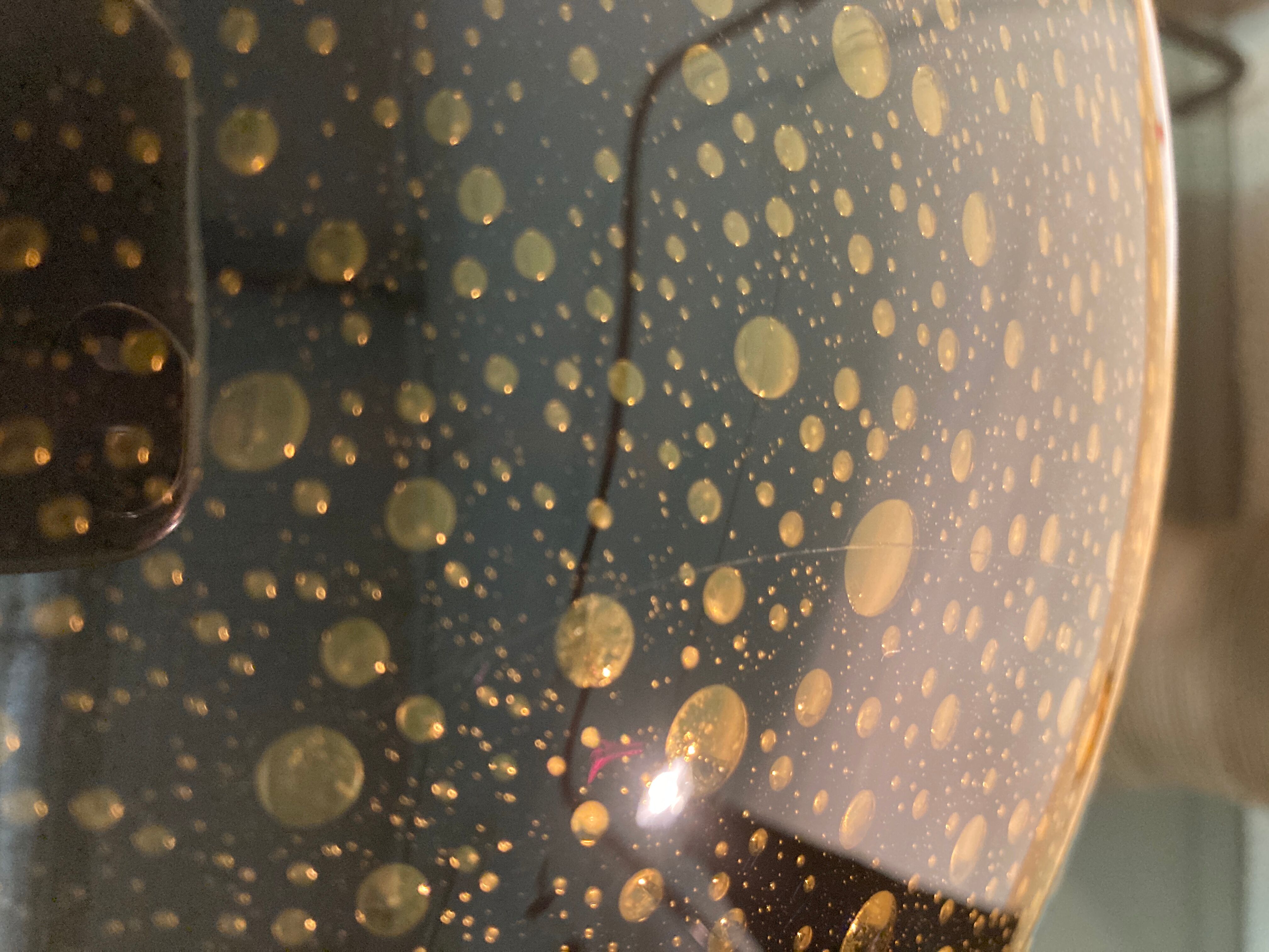 Art Deco organic mushroom bronze Murano bubble glass desk lamp