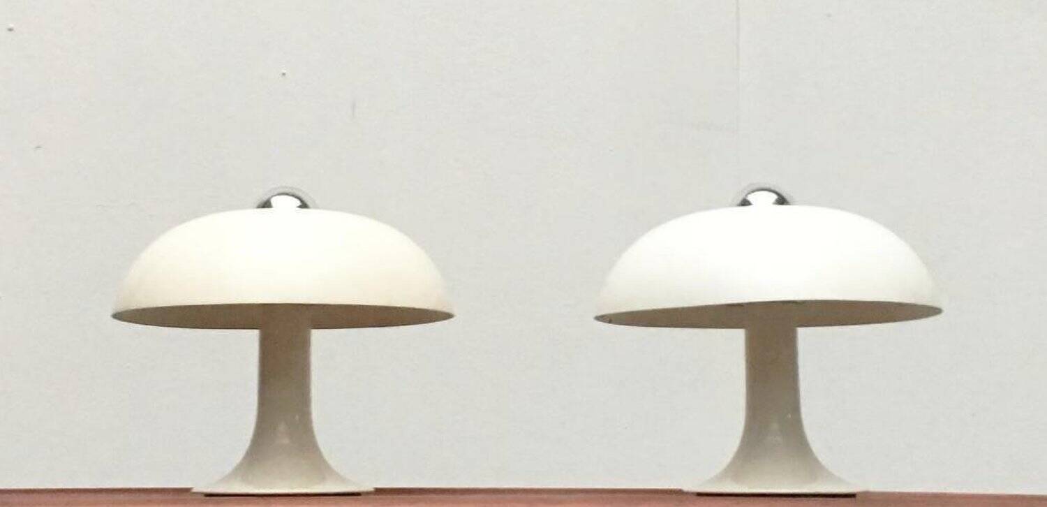 Mid-century German mushroom table lamp from the Space Age, by Kontakt-Werkstätten / Staff, 1960s, set of 2.
