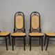 Chairs in curved beech and vienna straw, 1980s, set of 4