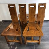 Suite of 4 brutalist-style tripod chairs