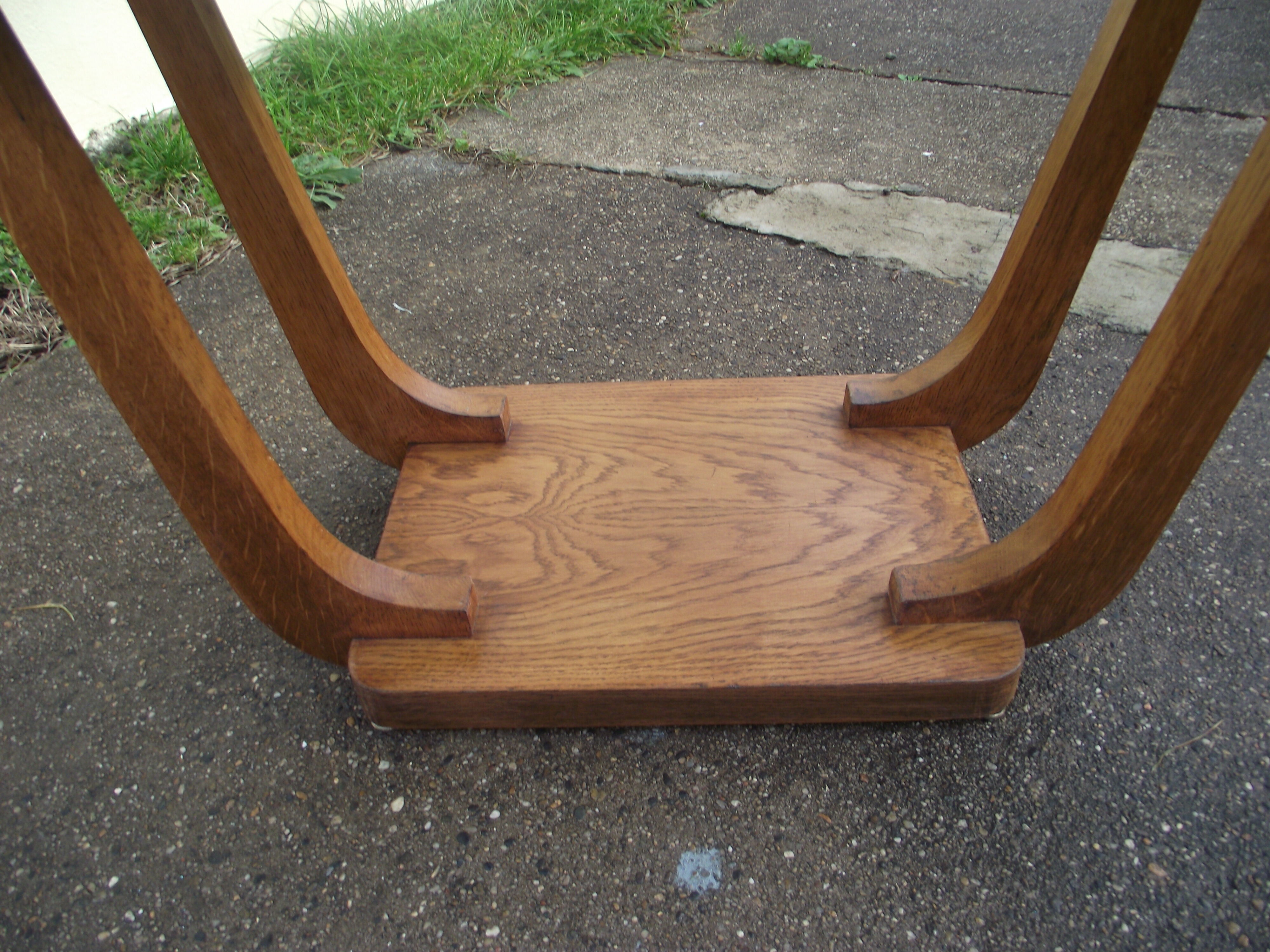 Art deco side table oak from the 50s