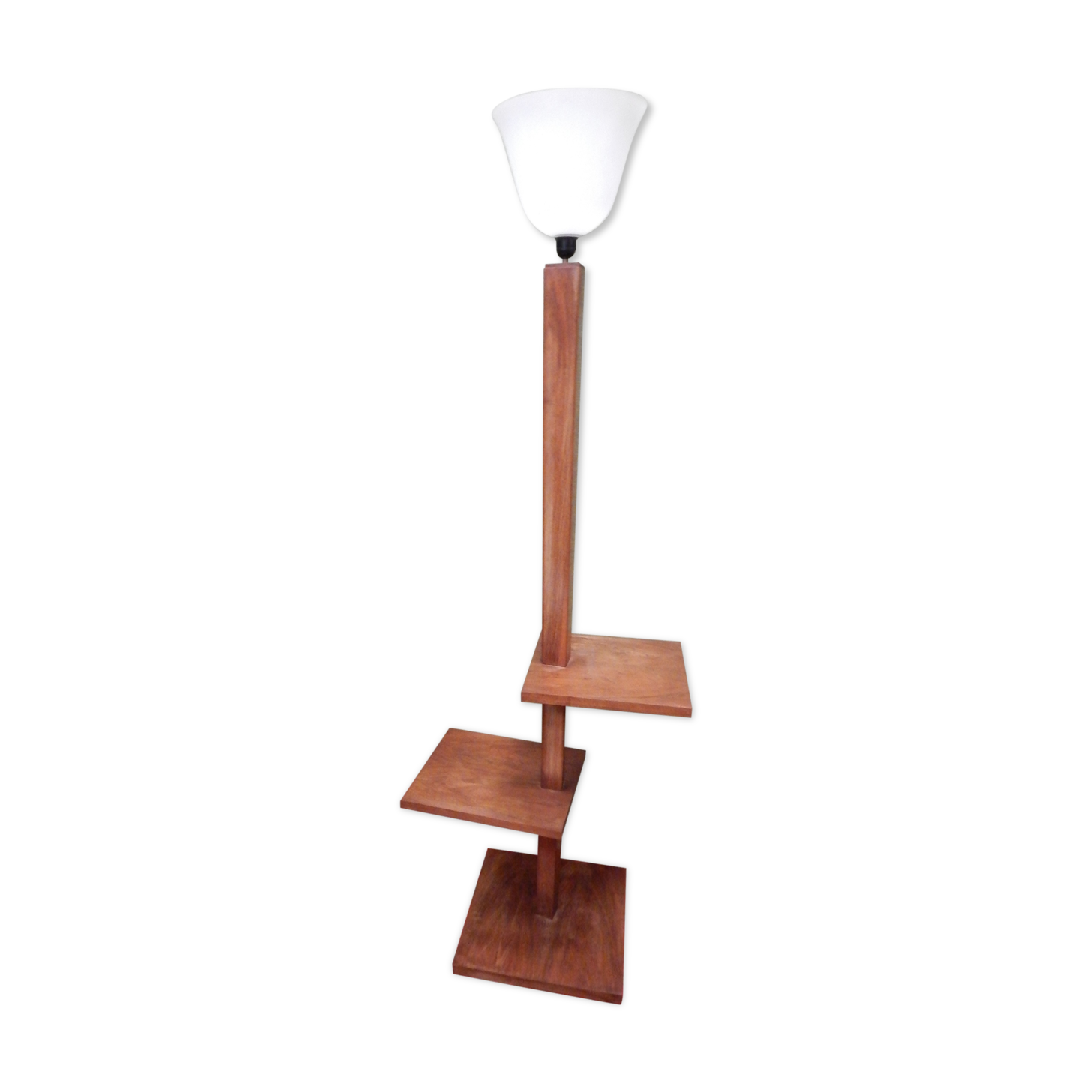 Lampadaire a tablette en palissandre epoque art deco