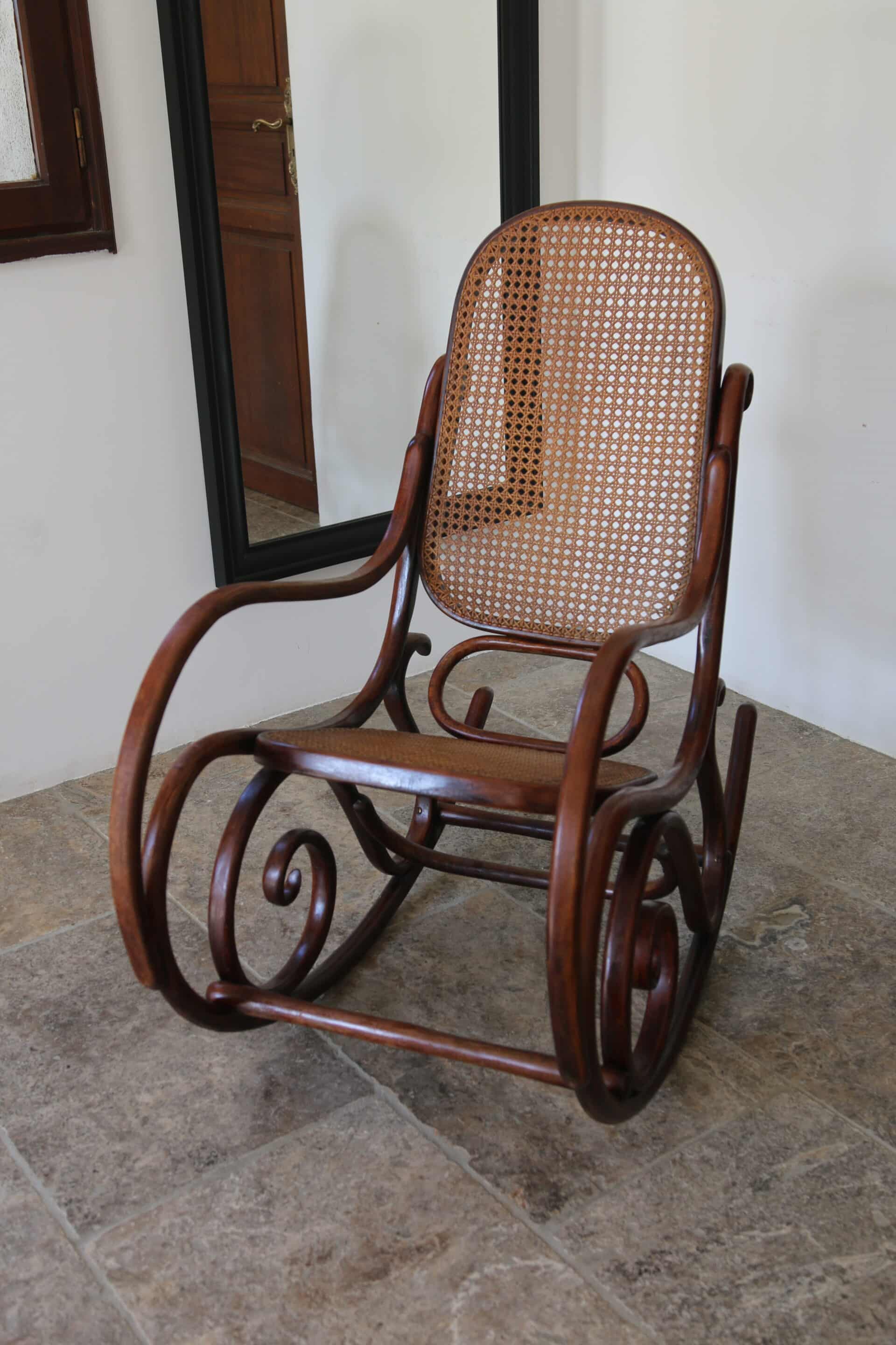 Vintage Thonet rocking chair, 1970s.