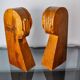 Art Deco bookends, carved wood, France, 1960