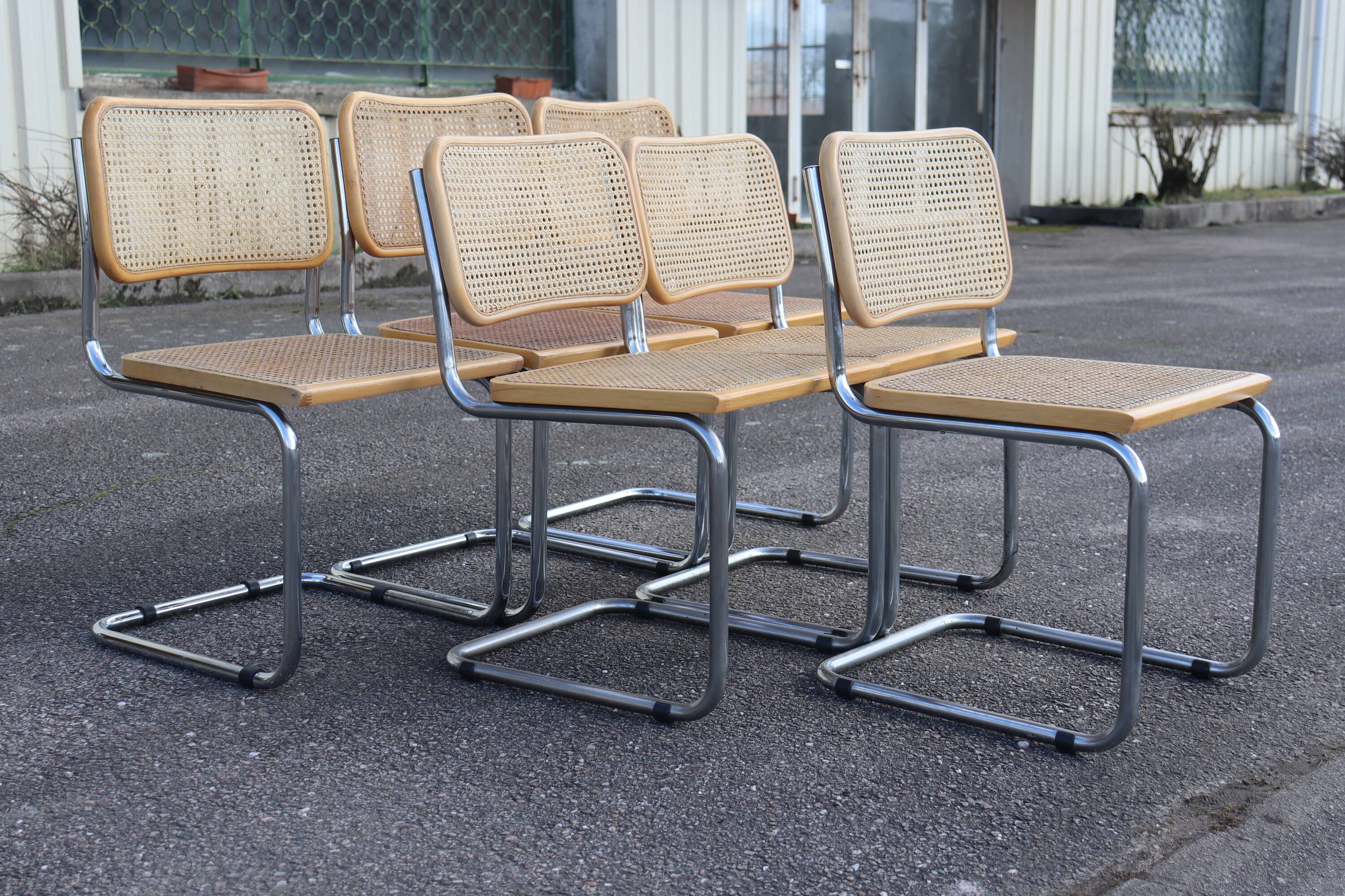Series x6 Dining Chairs Style B32 by Marcel Breuer