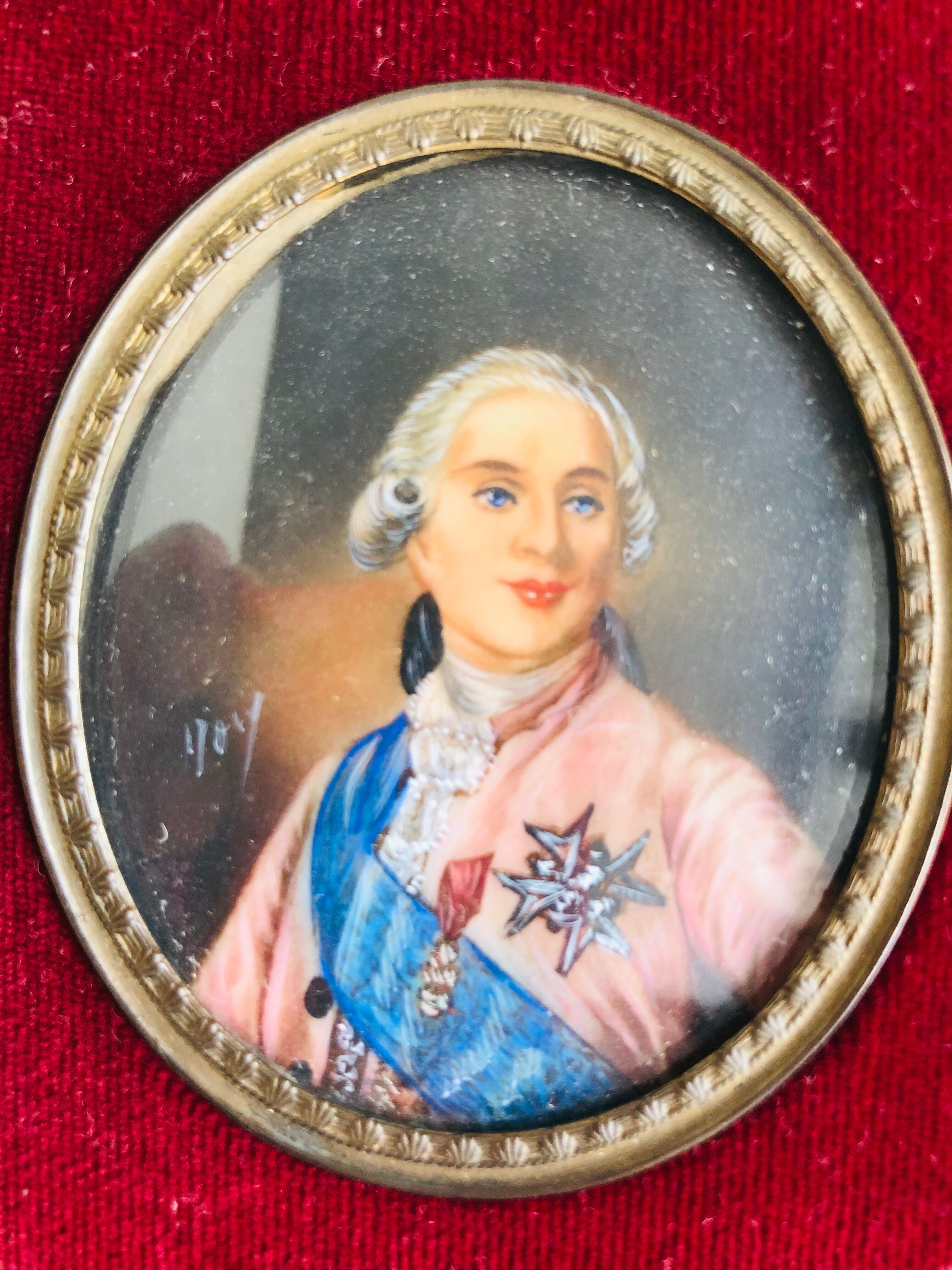 Miniature Napoleon III on ivory