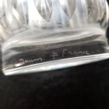Old Art Deco Style Vase in Crystal Glass Signed Daum Cross of Lorraine and France