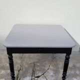 Antique patinated bistro farmhouse table, one drawer