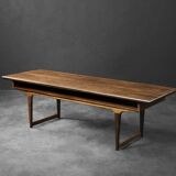 Vintage Mid-Century Modern Danish Rosewood Coffee Table with Shelf, 1960s