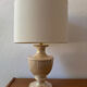 Beige glazed ceramic lamp from the 80s