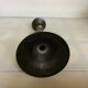 Large candlestick made of sheet metal and brass