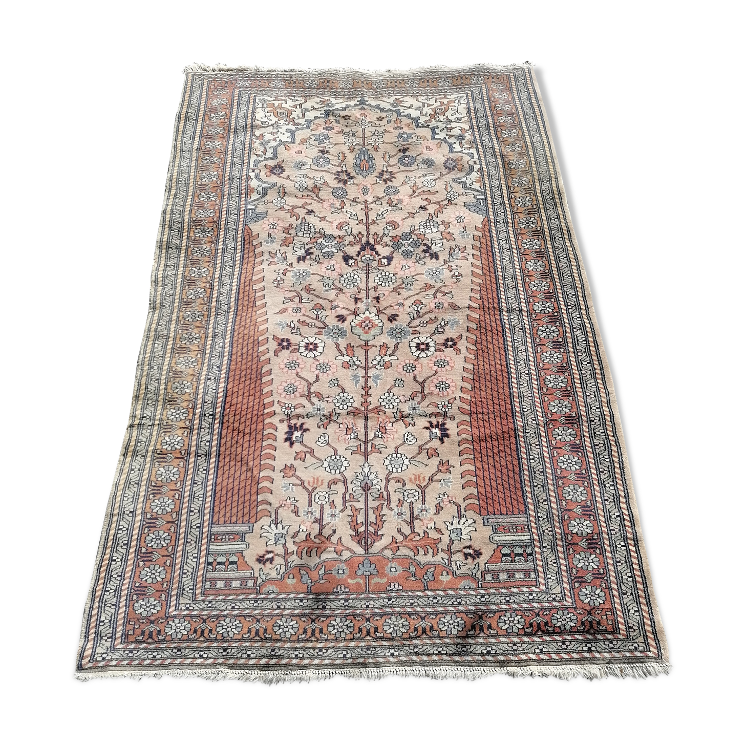 Ancient Persian wool rug handmade fifties 200 x 126cm