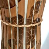 Vintage bamboo and rattan floor lamp
