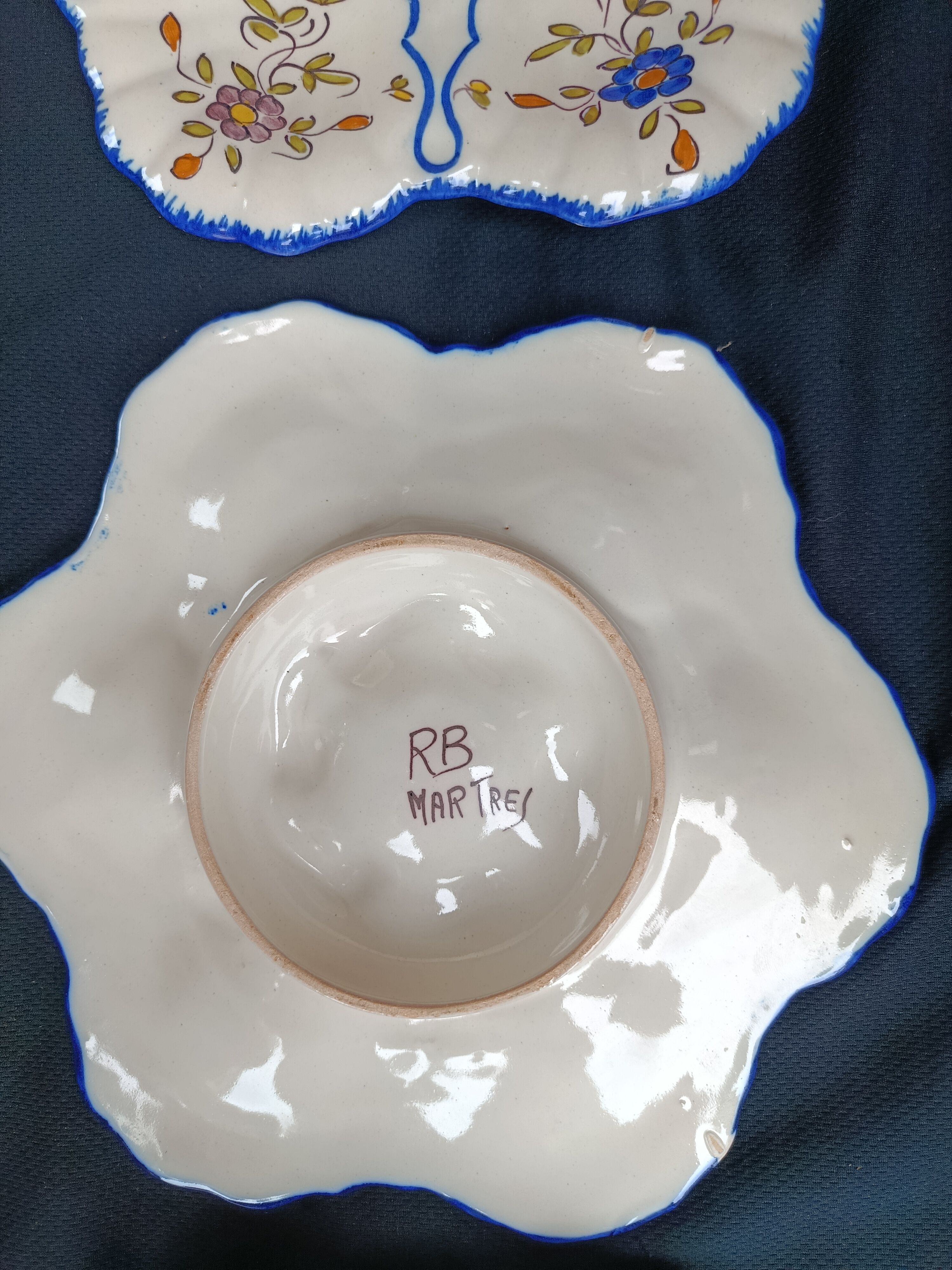 6 assiettes à huîtres Ribet Bonnassie