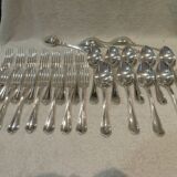 15 Christofle Spatours engraved RV 21.8cm table cutlery 30p early 20th century