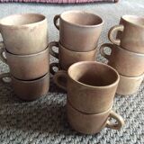 Series of 11 sandstone cups