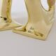 Pair of Carl Auböck Flat Iron bookends in brass and rattan #3530, Vienna, Austria