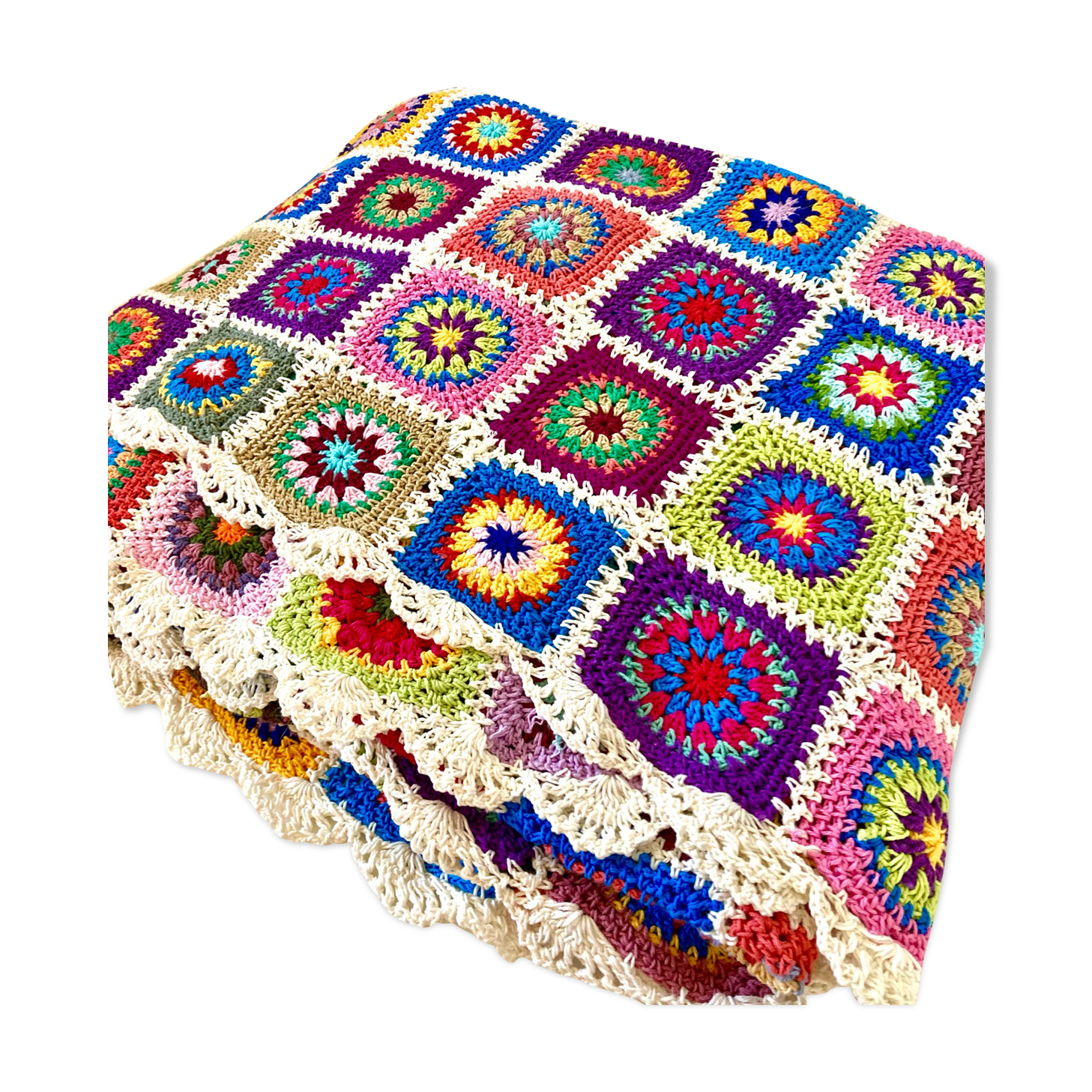 Multicolored crochet cover