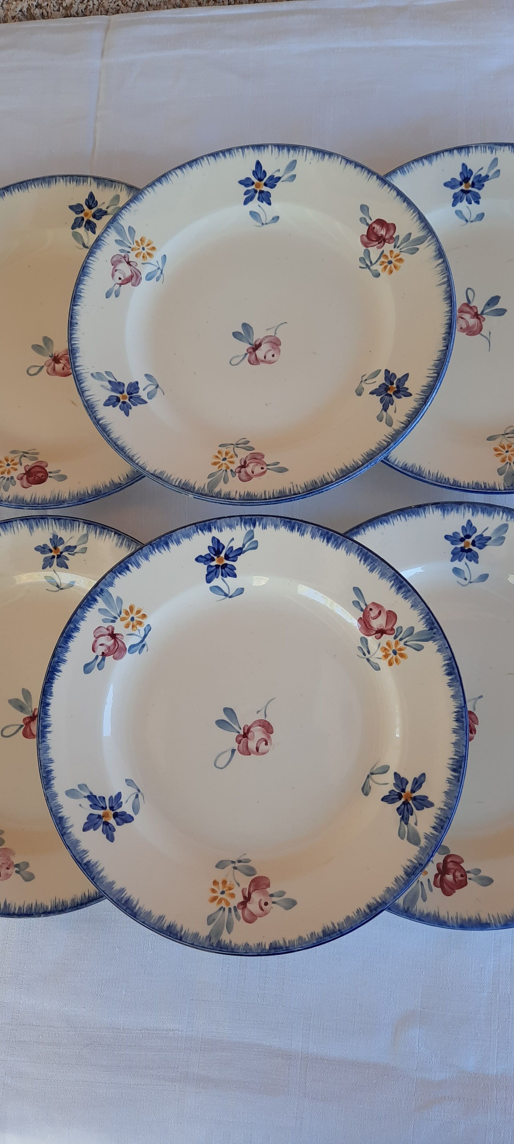 6 old small plates series Mary-Lou de Sarreguemines