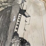 Engraving by Bo Rydstern, 1980s, under glass