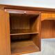 1960s Vintage Mid-Century Curved Danish Teak Writing Desk