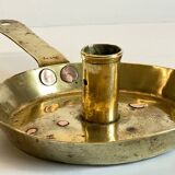 LOW HAND BRASS CANDLESTICK ANTIQUE