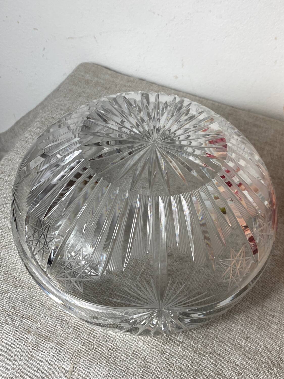 Cut crystal salad bowl
